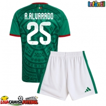 Camisa de Futebol México Roberto Alvarado #25 Equipamento Principal Infantil Mundo 2026 Manga Curta (+ Calças curtas)